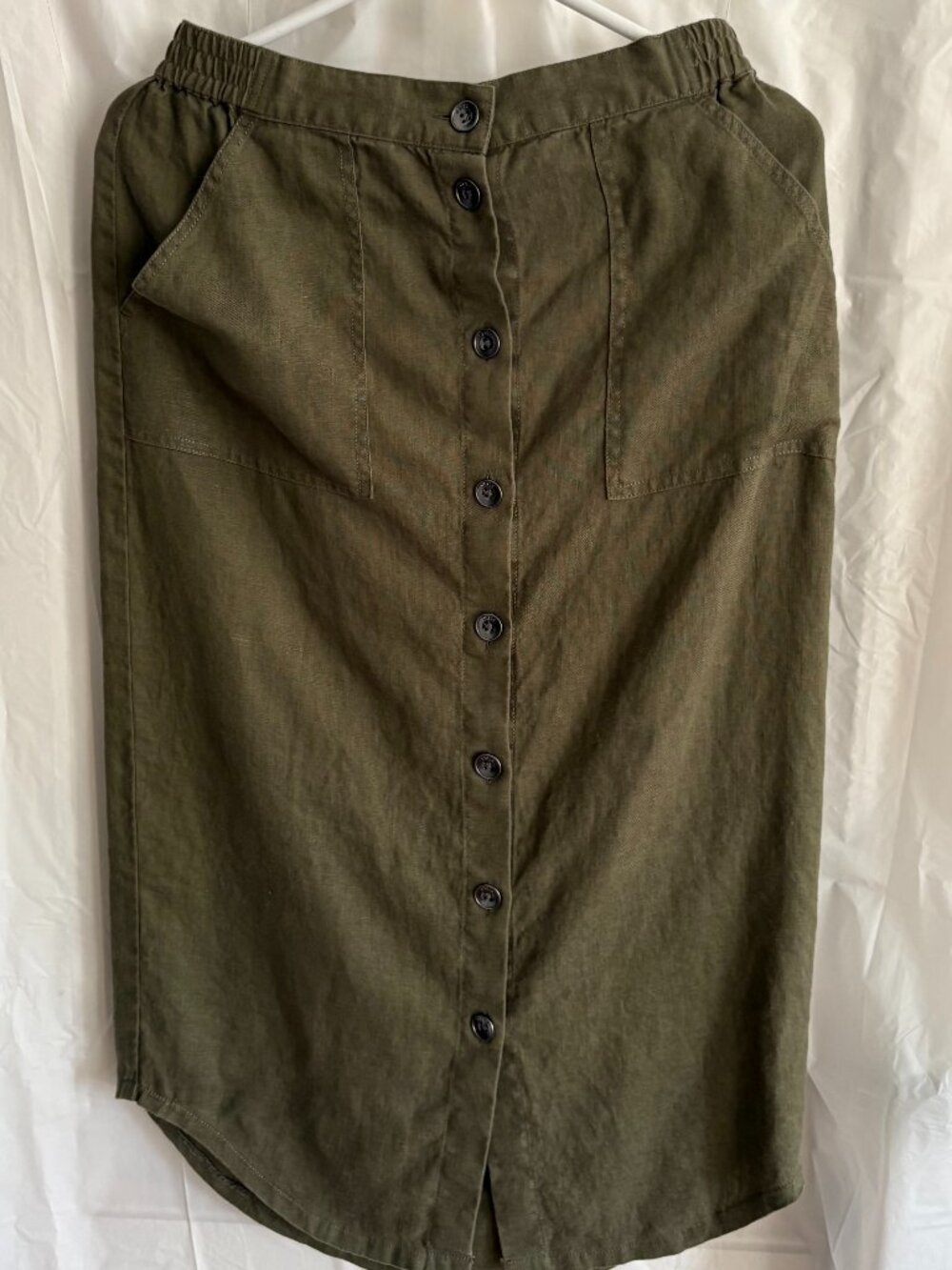 Orvis Dark Green Button Front Skirt